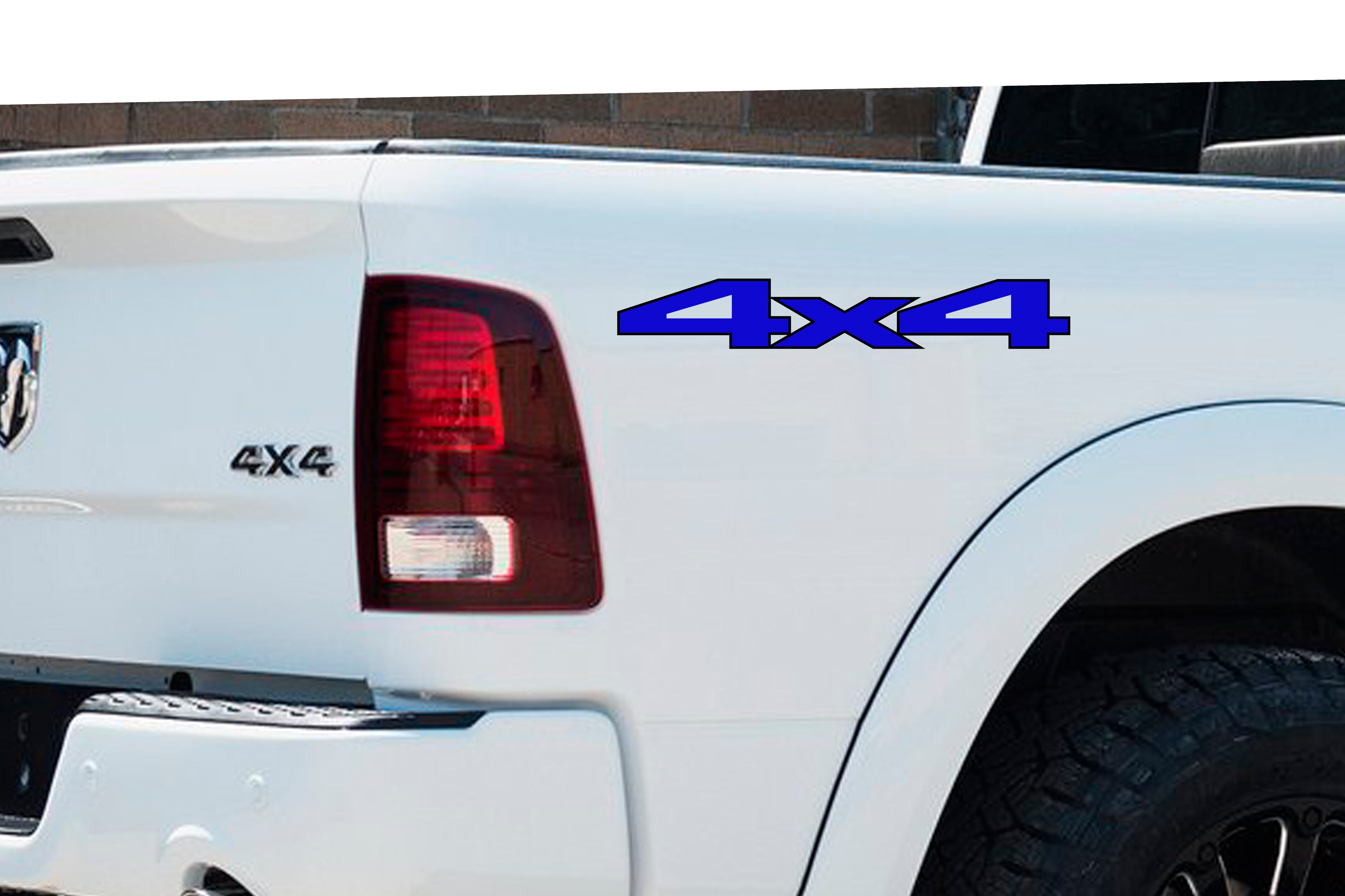 Black and White 4x4 Bedside Vinyl Decals  Dodge Ram 1500 2500 3500 Power Wagon