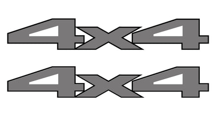 Black & Grey 4x4 Bedside Vinyl Decals  Dodge Ram 1500 2500 3500 Power Wagon