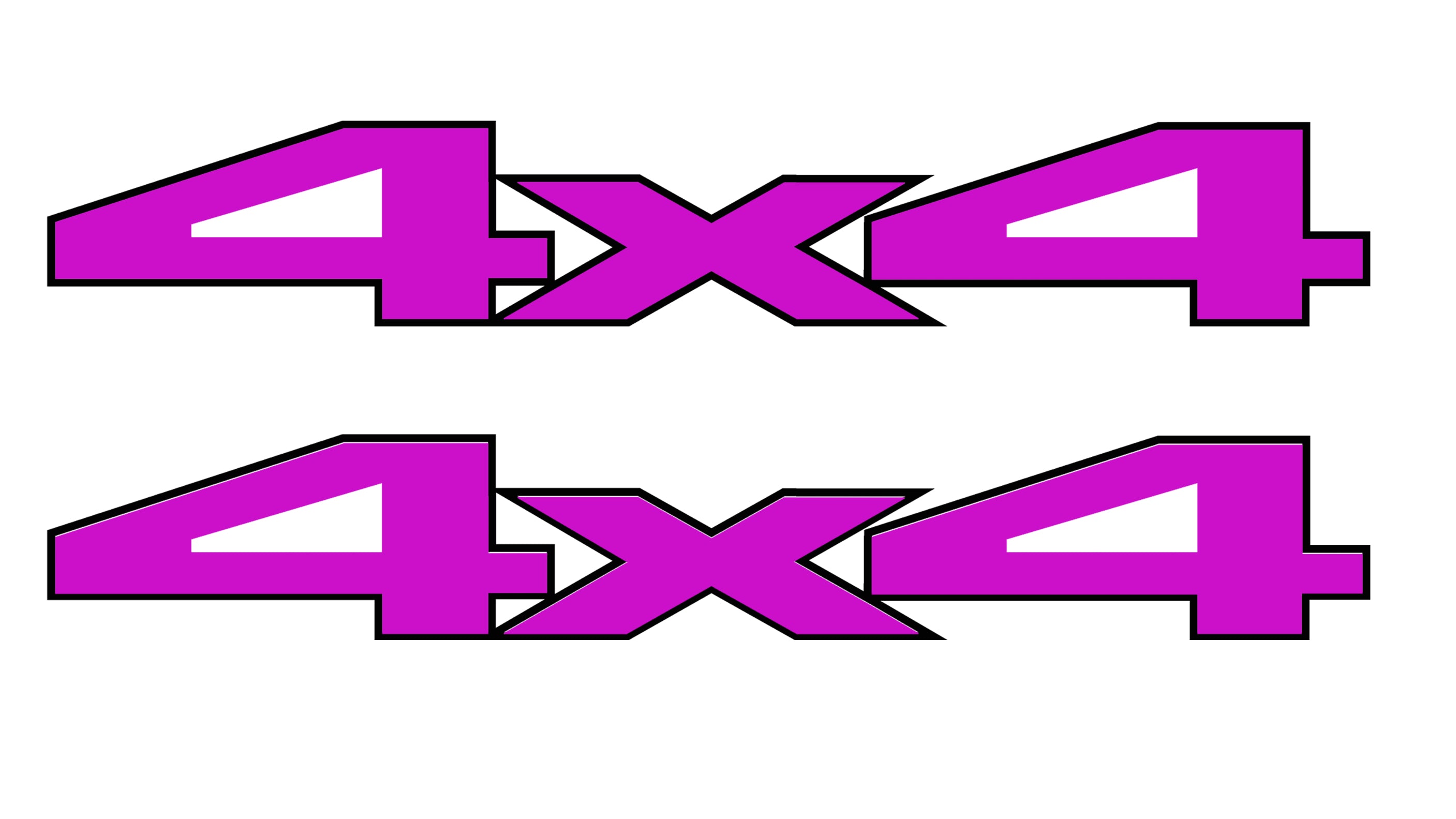 Black & Pink 4x4 Bedside Vinyl Decals  Dodge Ram 1500 2500 3500 Power Wagon