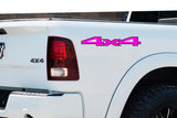 Black and Pink 4x4 Bedside Vinyl Decals  Dodge Ram 1500 2500 3500 Power Wagon