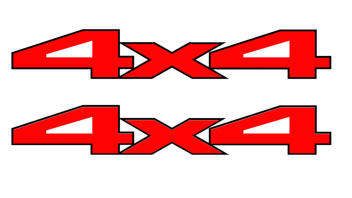 Black & Red 4x4 Bedside Vinyl Decals  Dodge Ram 1500 2500 3500 Power Wagon