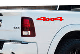 Black and Red 4x4 Bedside Vinyl Decals  Dodge Ram 1500 2500 3500 Power Wagon