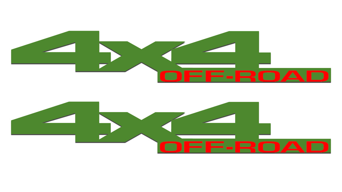 Green & Red 4x4 Off-Road Bedside Vinyl Decals  Dodge Ram 1500 2500 3500 Power Wagon