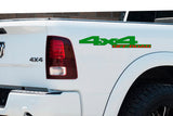 Green and Red 4x4 Off-Road Bedside Vinyl Decals  Dodge Ram 1500 2500 3500 Power Wagon