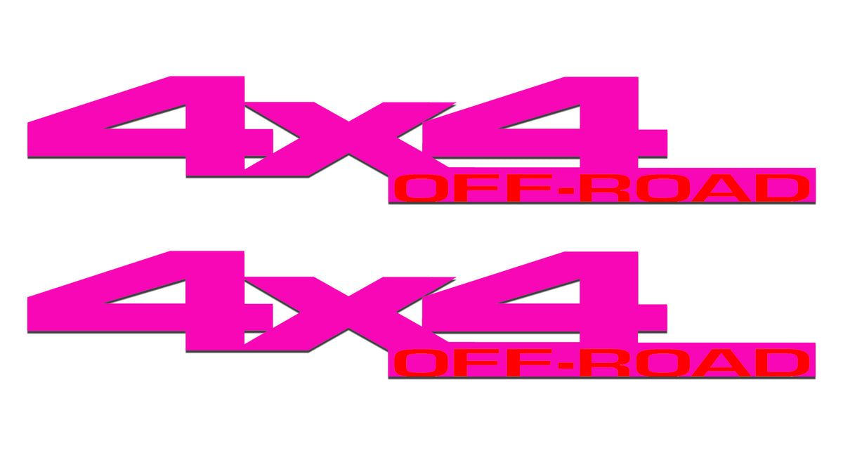 Pink & Red 4x4 Off-Road Bedside Vinyl Decals  Dodge Ram 1500 2500 3500 Power Wagon