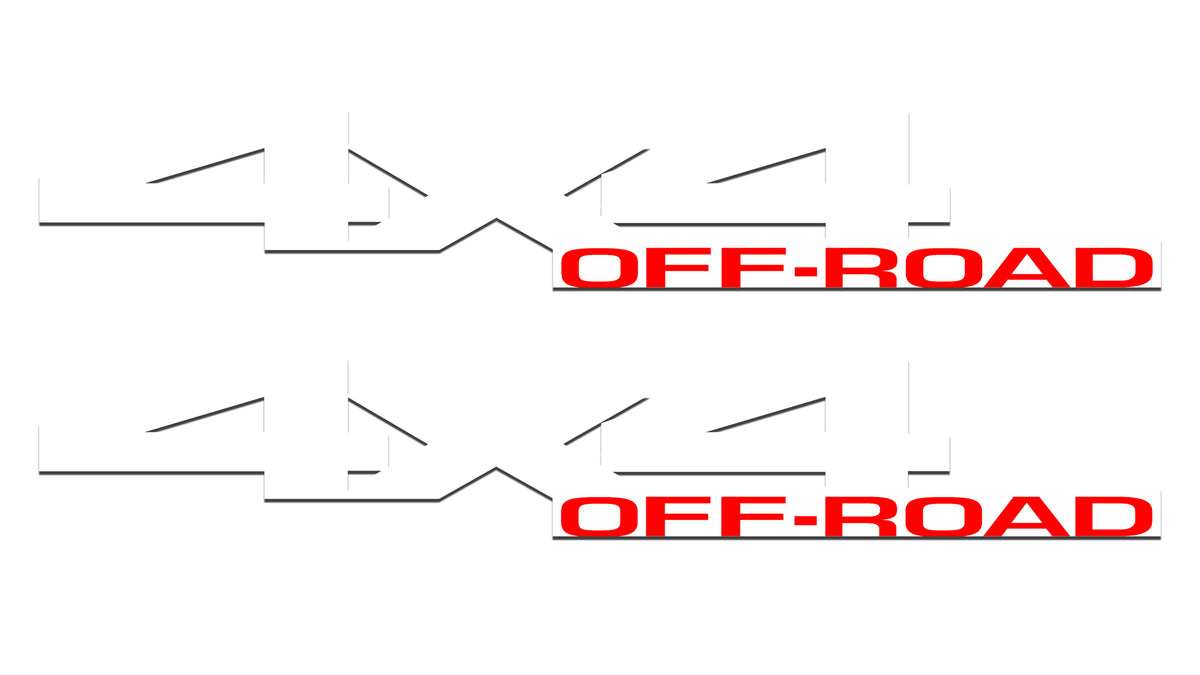 White & red 4x4 Off-Road Bedside Vinyl Decals  Dodge Ram 1500 2500 3500 Power Wagon