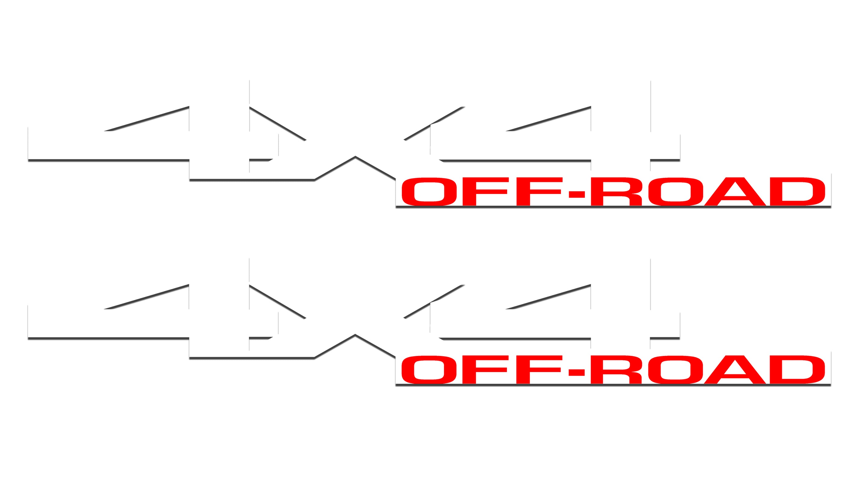 White & red 4x4 Off-Road Bedside Vinyl Decals  Dodge Ram 1500 2500 3500 Power Wagon