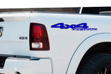 Black & Blue 4x4 Off-Road Bedside Vinyl Decals  Dodge Ram 1500 2500 3500 Power Wagon