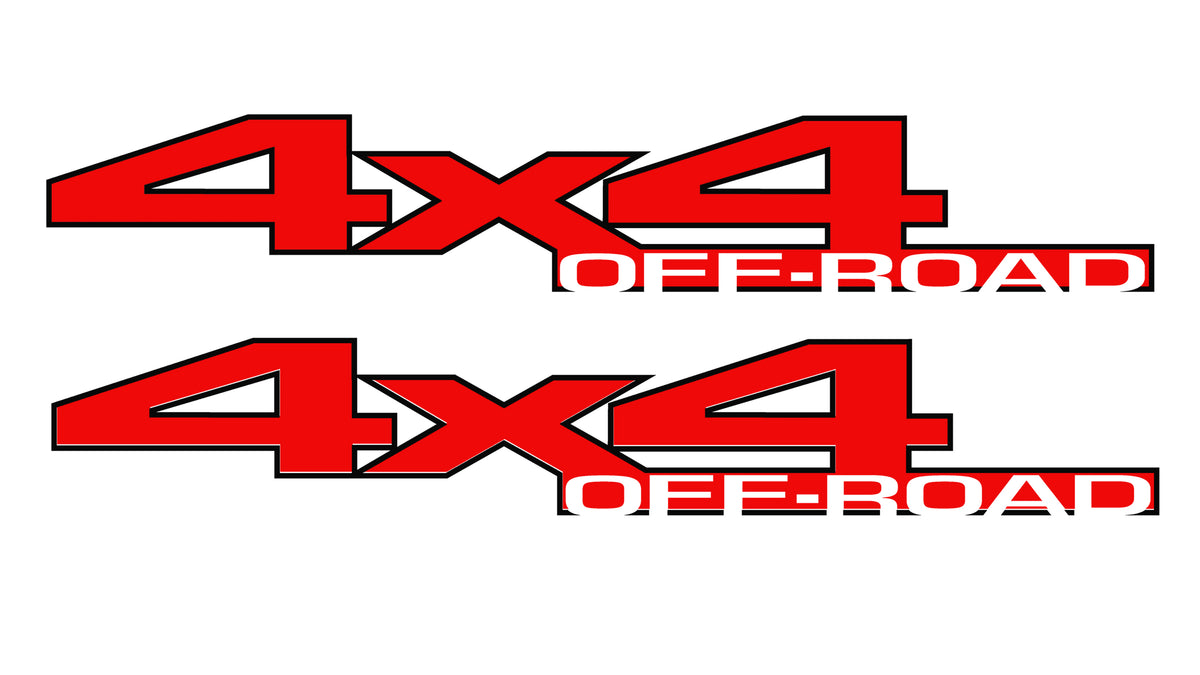 Black & Red 4x4 Off-Road Bedside Vinyl Decals  Dodge Ram 1500 2500 3500 Power Wagon