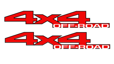 Black & Red 4x4 Off-Road Bedside Vinyl Decals  Dodge Ram 1500 2500 3500 Power Wagon