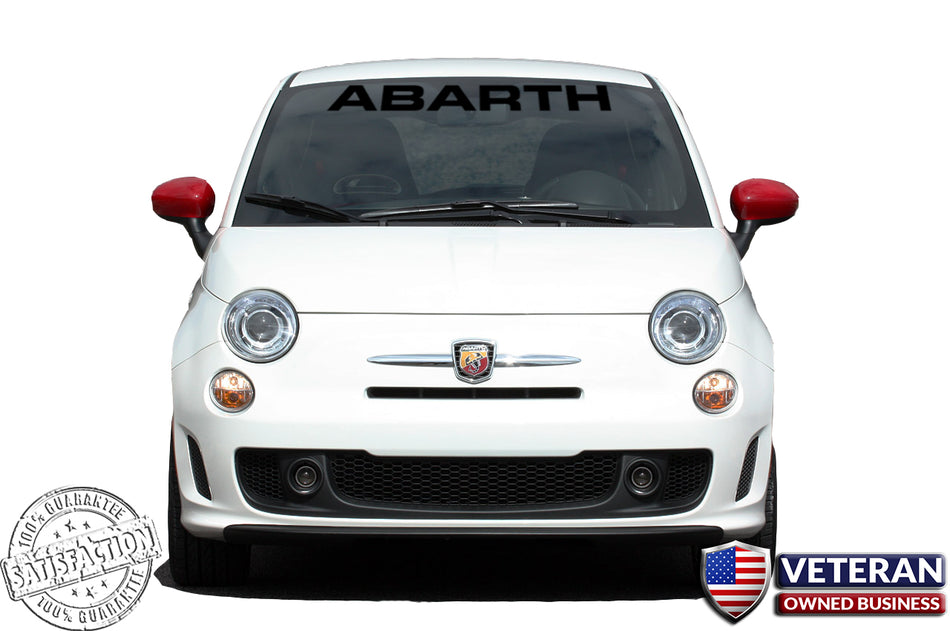 30" Straight Windshield Banner Vinyl Decal fits Fiat Abarth 500