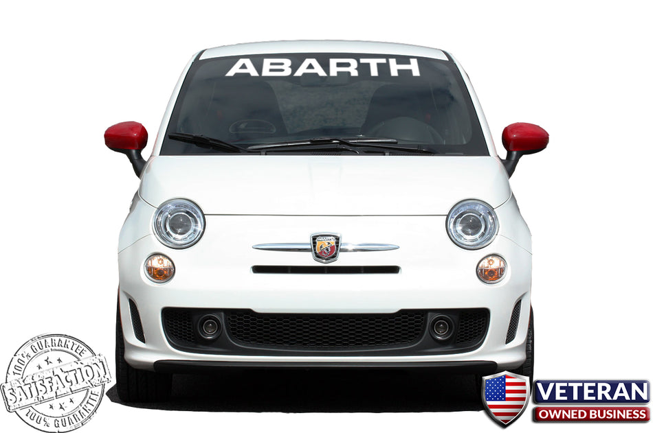 30" Straight Windshield Banner Vinyl Decal fits Fiat Abarth 500