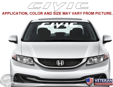 Honda Civic Windshield Window Banner Vinyl Decal Accessory Sticker