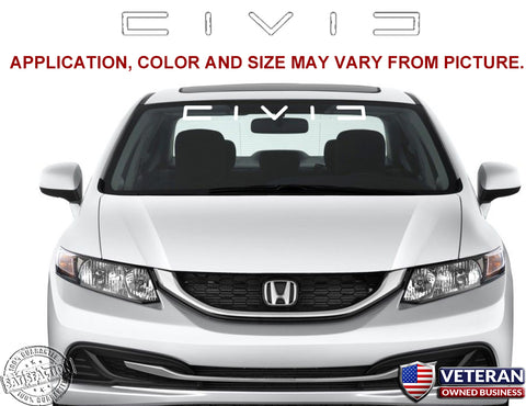 Honda Civic Windshield Window Banner Ver. 2 Vinyl Decal Accessory Sticker