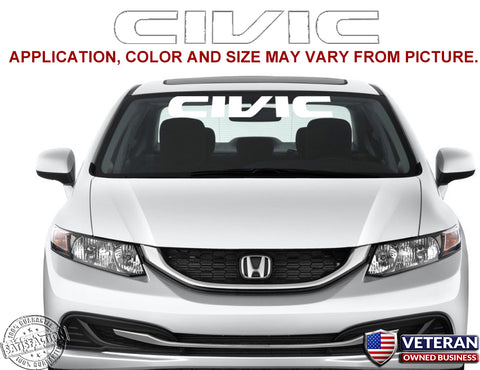 Honda Civic Windshield Window Banner Ver. 3 Vinyl Decal Accessory Sticker