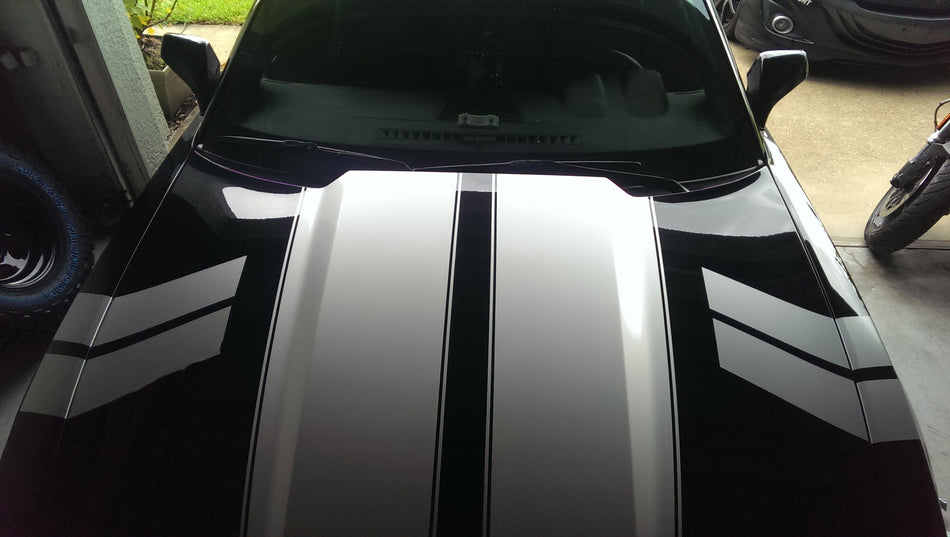 Chevy Camaro 5" Fender Hood Hash Stripes Both Sides RS SS LT LE Vinyl 2010-2014