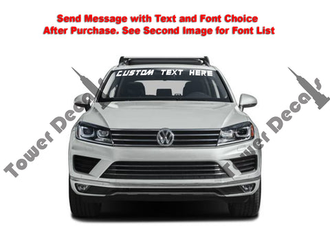 Custom Text Windshield Banner Vinyl Decal - Fits Volkswagen Touareg