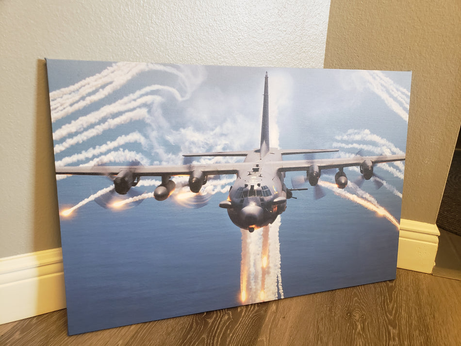 AC-130H Flare Jettison  Canvas Print