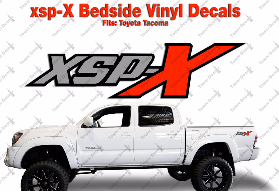 XSP-X 3 Color Package Vinyl Decals Truck Bedside Fits: Toyota Tacoma