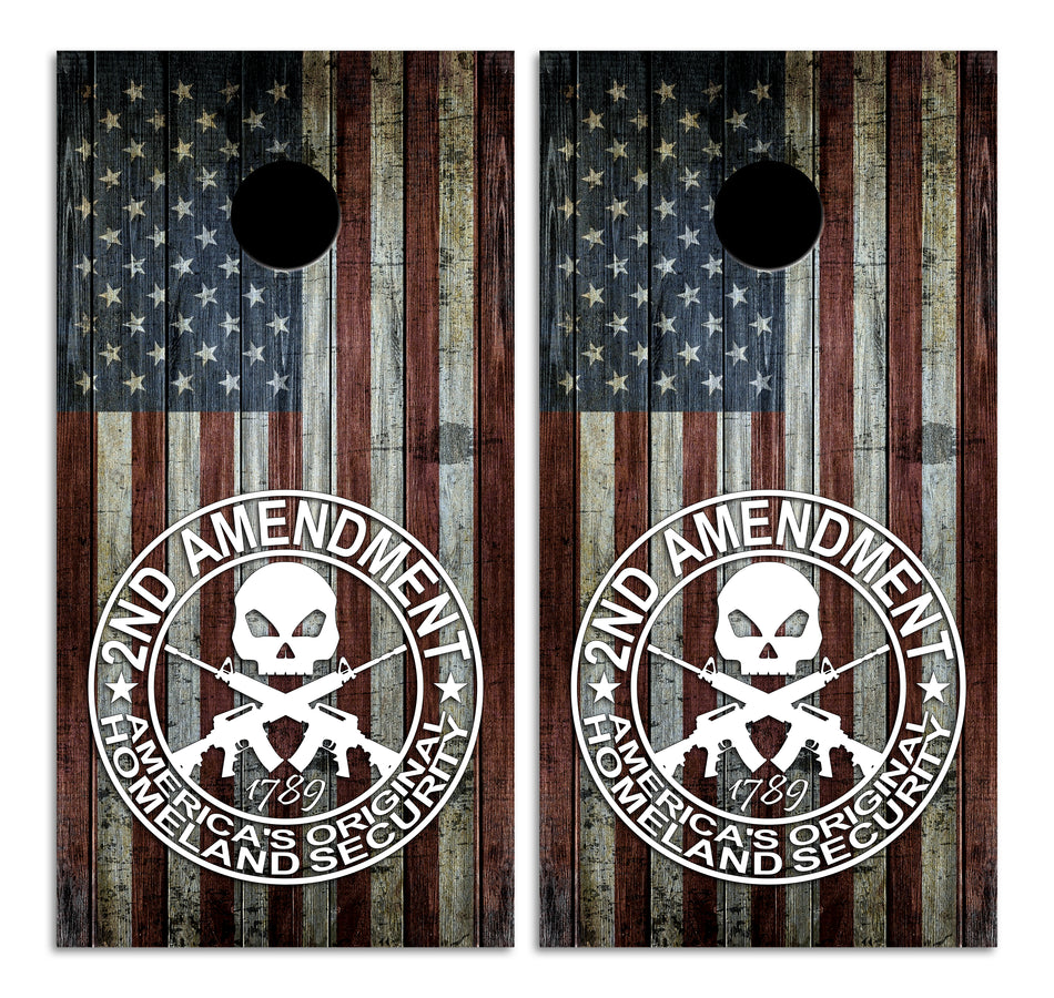 2A 2nd Amendment  Custom Vinyl Cornhole Wrap