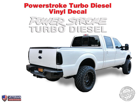 Powerstroke Turbo Diesel  4x4 Window Body Hood vinyl sticker decal fits: Ford