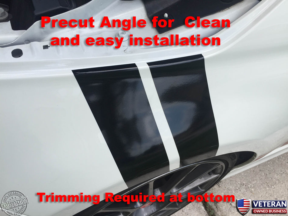 Abarth and 500c Dual 3" Fender Hash Stripes Fits Fiat Abarth, 500, 2010-15 -Pair