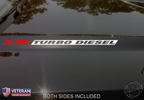 3.0L TURBO DIESEL INV Hood Vinyl Decal Fit Dodge Ram 1500 Cummins EcoDiesel