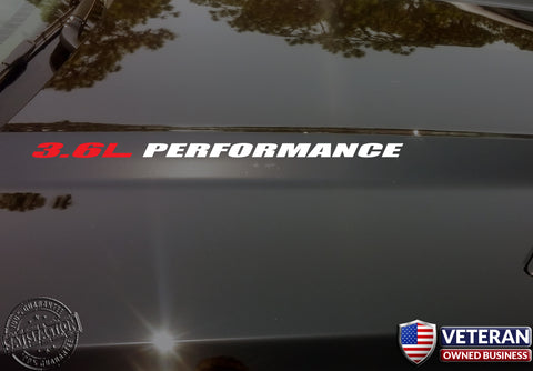 3.6L PERFORMANCE Hood Vinyl Decals Fits: Chevrolet Camaro GMC Pontiac V6