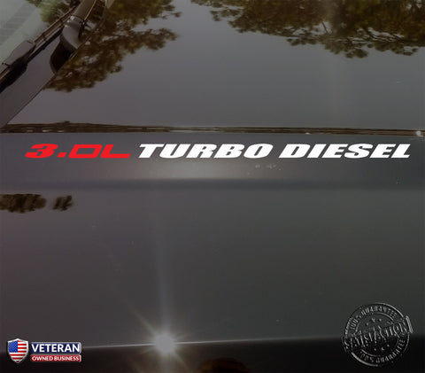 3.0L TURBO DIESEL Hood Vinyl Decals Fits: Dodge Ram 1500 Cummins EcoDiesel