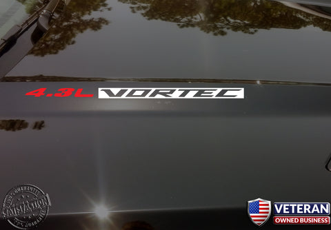 4.3L VORTEC Hood Vinyl Decals Stickers Fit: Chevrolet Silverado GMC Sierra V6