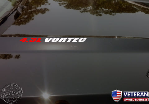 4.3L VORTEC Hood sticker decals Chevrolet Silverado GMC Sierra Avalanche