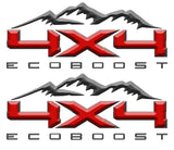 4X4 ECOBOOST DECAL MOUNTAINS FITS: 2008-2017 FORD TRUCK F250 F350 SUPER DUTY