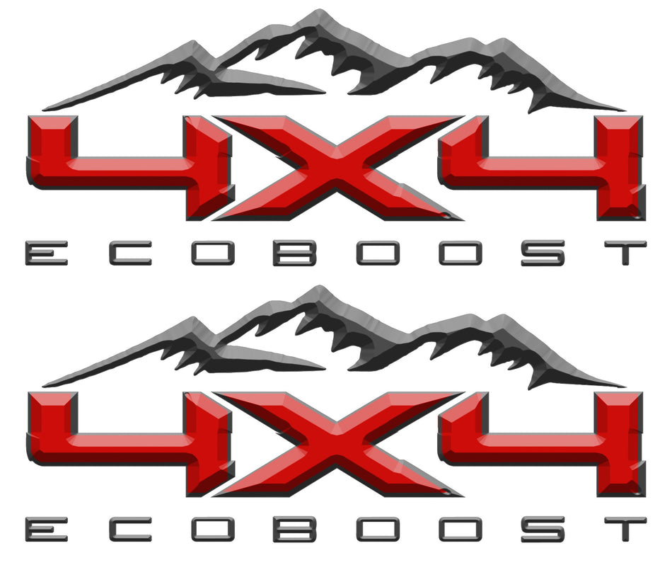 4X4 ECOBOOST DECAL MOUNTAINS FITS: 2008-2017 FORD TRUCK F250 F350 SUPER DUTY