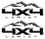 4X4 LARIAT MOUNTAIN DECAL (2ea) FITS: 2008-2017 FORD TRUCK F250 F350 SUPER DUTY