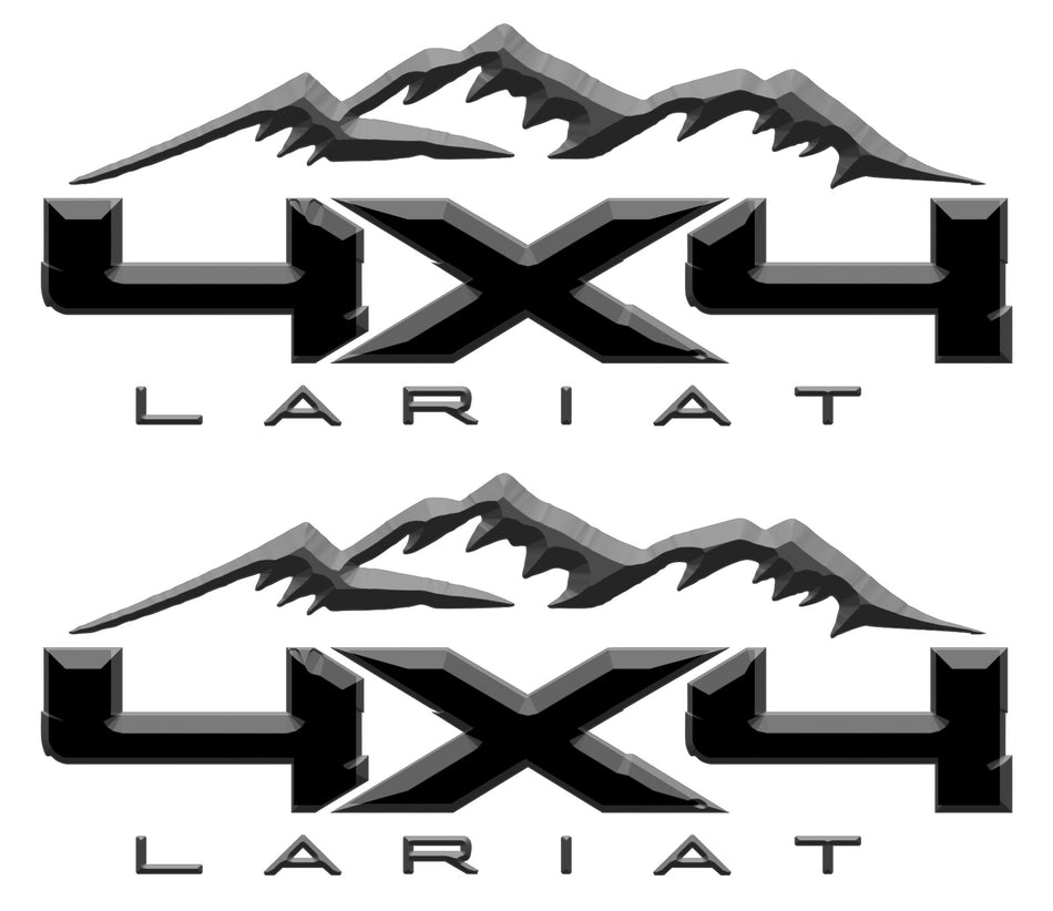 4X4 LARIAT MOUNTAIN DECAL (2ea) FITS: 2008-2017 FORD TRUCK F250 F350 SUPER DUTY