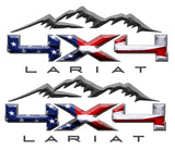 4X4 LARIAT MOUNTAIN DECAL (2ea) FITS: 2008-2017 FORD TRUCK F250 F350 SUPER DUTY