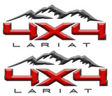 4X4 LARIAT MOUNTAIN DECAL (2ea) FITS: 2008-2017 FORD TRUCK F250 F350 SUPER DUTY