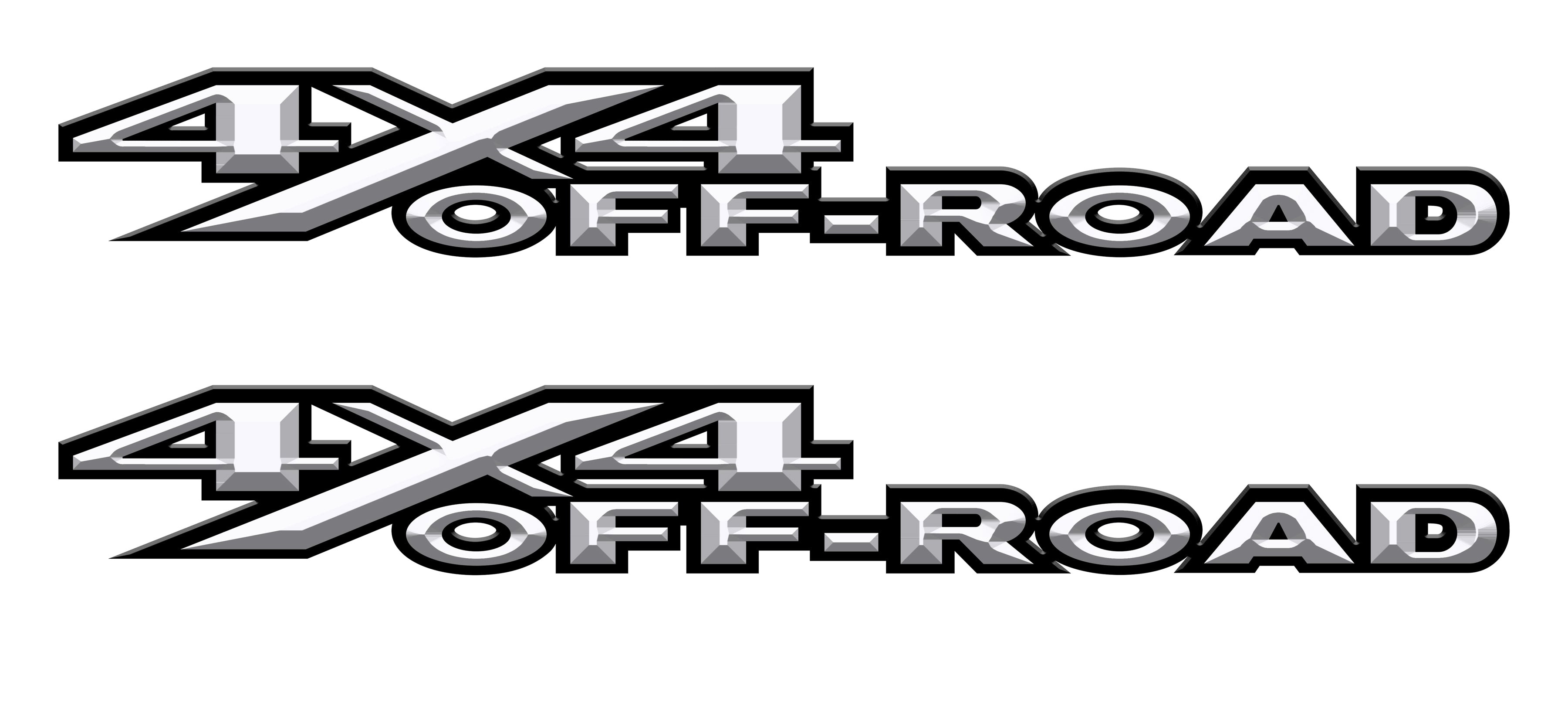 White 3D 4X4 Off-Road Bedside Vinyl Decals  Dodge Ram 1500 2500 3500 