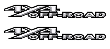 White 3D 4X4 Off-Road Bedside Vinyl Decals  Dodge Ram 1500 2500 3500 