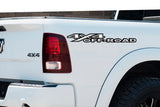 White 3D 4X4 Off-Road Bedside Vinyl Decals  Dodge Ram 1500 2500 3500 