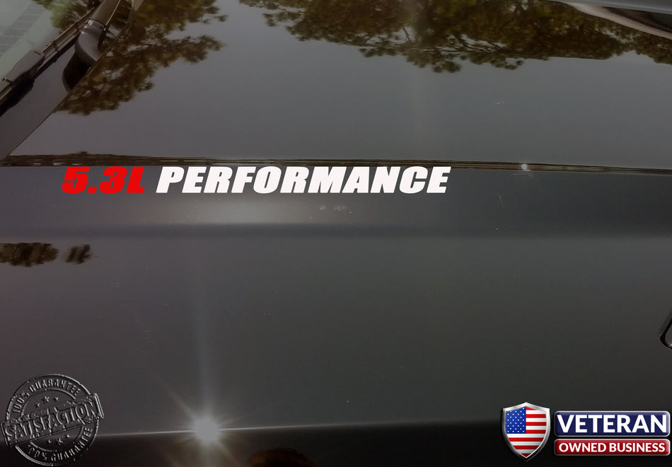 5.3L PERFORMANCE hood decal emblem fits: CHEVY GMC SILVERADO SIERRA 1500 VORTEC