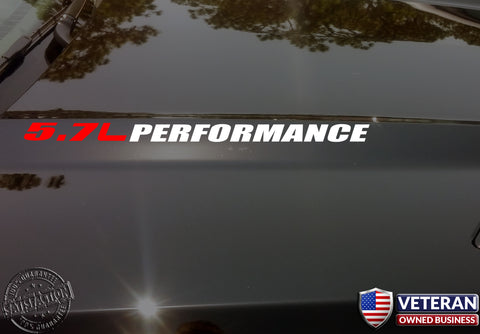 5.7L PERFORMANCE vinyl hood decals Fits Dodge Ram Durango Toyota Tundra