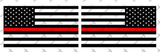 2x US Thin Red Line Flag Vinyl Decal Fire Fighter America Fits Jeep Wrangler CJ