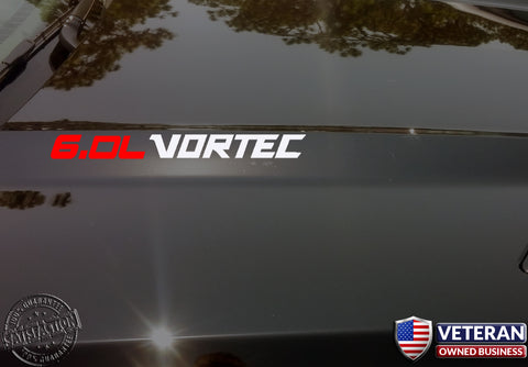 6.0L VORTEC (3) Hood sticker decals emblem Chevy Silverado GMC Sierra Avalanche 0080