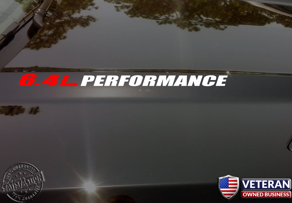 6.4L PERFORMANCE Vinyl Hood Decals Stickers fits: SUPERDUTY POWERSTROKE 0085