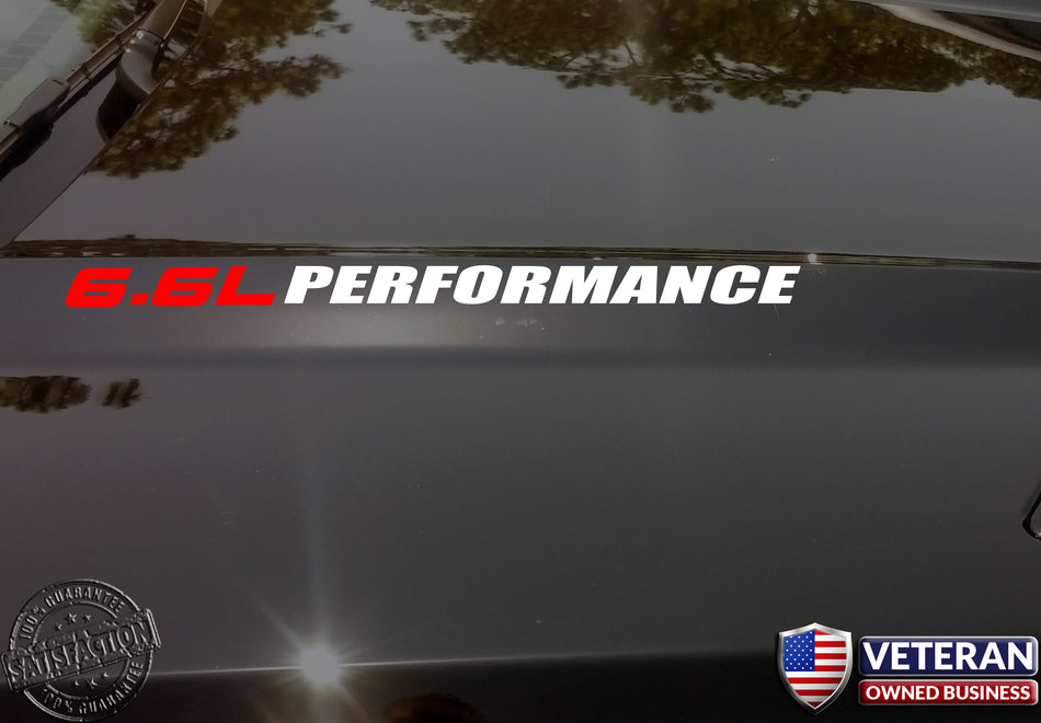 6.6L PERFORMANCE Hood vinyl sticker decals Chevrolet GMC Sierra Duramax