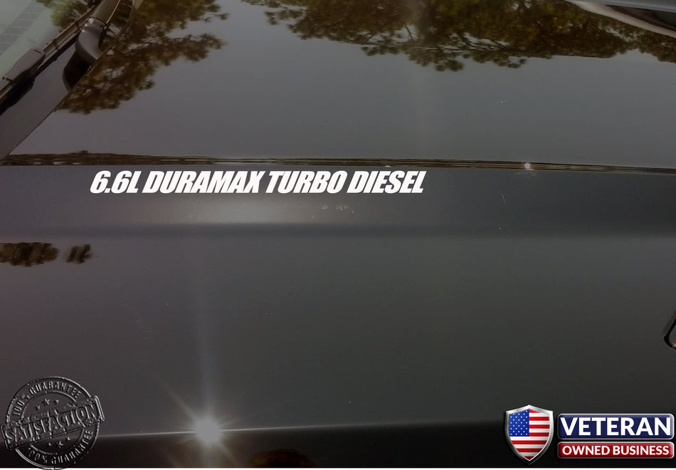 6.6L DURAMAX TURBO DIESEL Hood Vinyl Decals fits: Chevy Silverado GMC Sierra