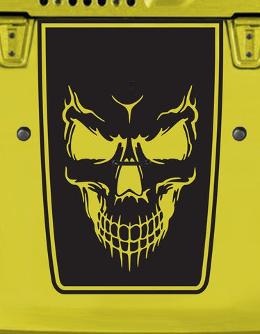 Jeep Wrangler TJ LJ YJ Hood Blackout Evil Skull Vinyl Graphic Decal 0150/151