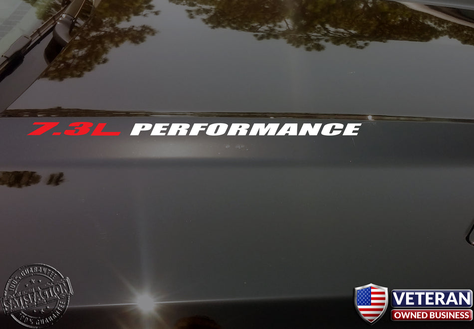 7.3L PERFORMANCE Hood Vinyl Decals Fits: Superduty Ford F250 F350 Powerstroke