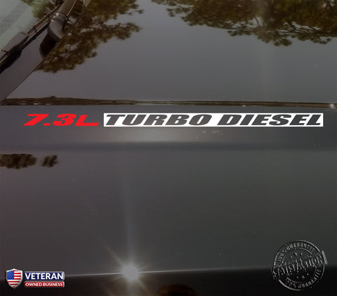 7.3L TURBO DIESEL Hood Vinyl Decals Fits: Powerstroke Ford F250 F350 Superduty
